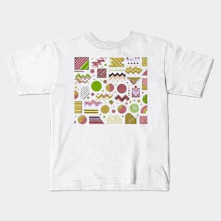 Colorful 80s Retro Geometric Pattern Kids T-Shirt